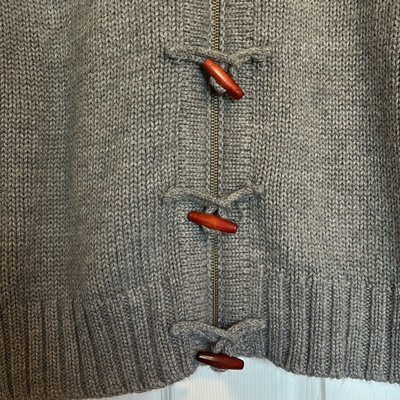 Eddie Bauer women’s gray wool blend full zip hoodie knit sweater size medium - Picture 4 of 10